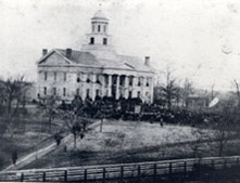 photo: Old Capitol, looking northwest (Clinton Street along front).